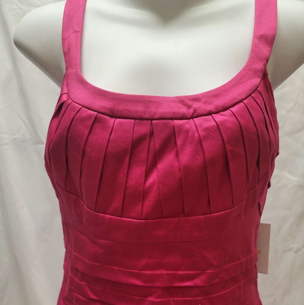 Calvin Klein Hot Pink Pleated Strap Dress